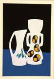 white blue and black Vase fine art screenprint 