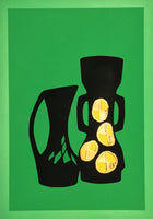 green and black Vase fine art screenprint 