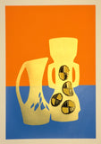 orange blue and black Vase fine art screenprint 