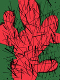 green red and black cactus art print