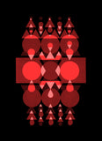 red and pink black Geometric fine art print