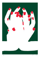 hands red nail, meto, hands, woman, feminine, Tits, breast, modern art, pop art, geometric, paper cut, Collage, wall deco, wall art, israeli art, limited, affordable art