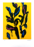 yellow blue purple black cactus art print home decor  
